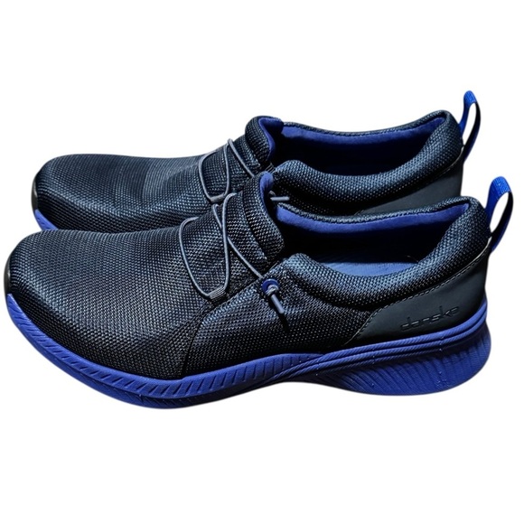 Dansko Marlee Mesh Slip On Shoes Black and Blue Sneakers with Cushioned Comfort - Picture 1 of 6